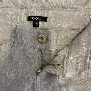 XOXO light gold printed pant